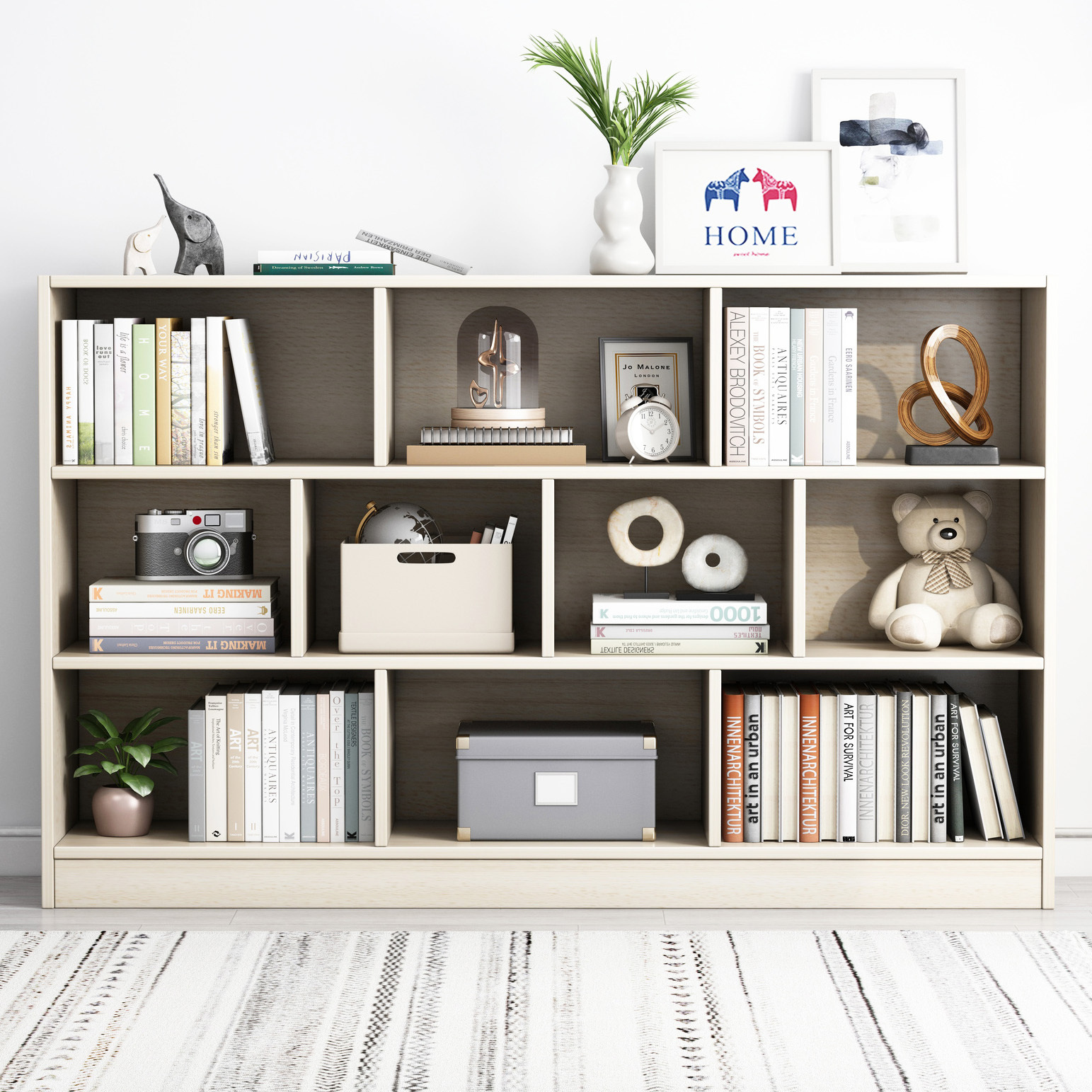9 Shelving Insight Bookshelf Display Cabinet Bookcase Shelf Organiser (White Oak)