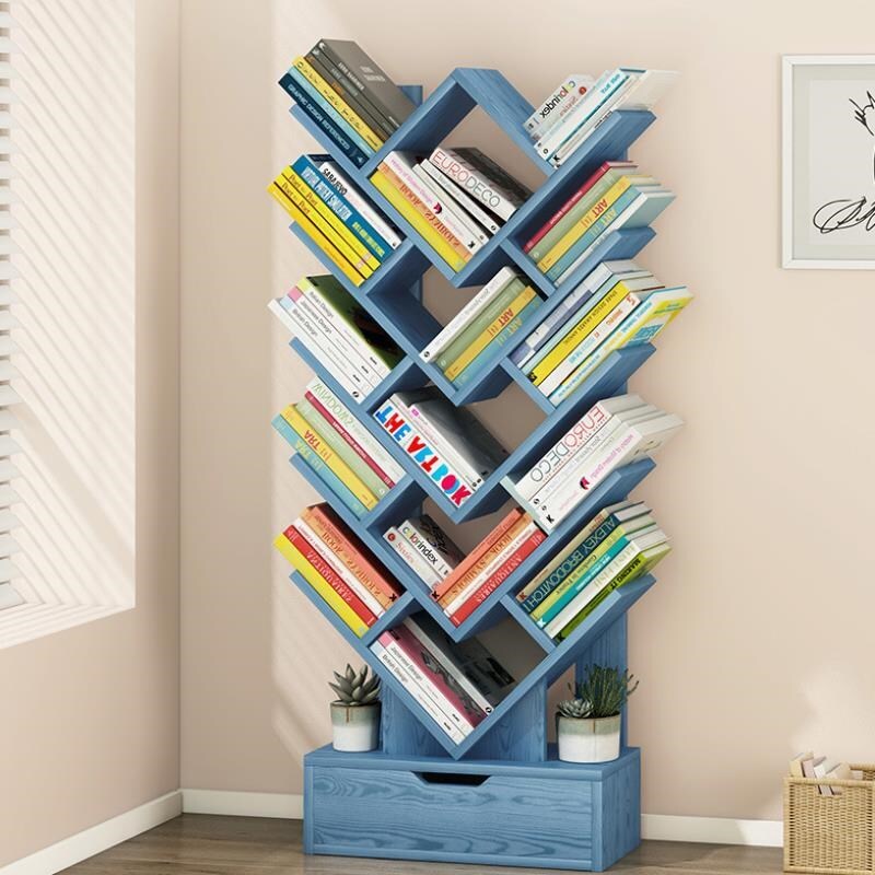 15 Shelving Bookshelf Display Cabinet Shelf Bookcase Organizer (Electric Blue)