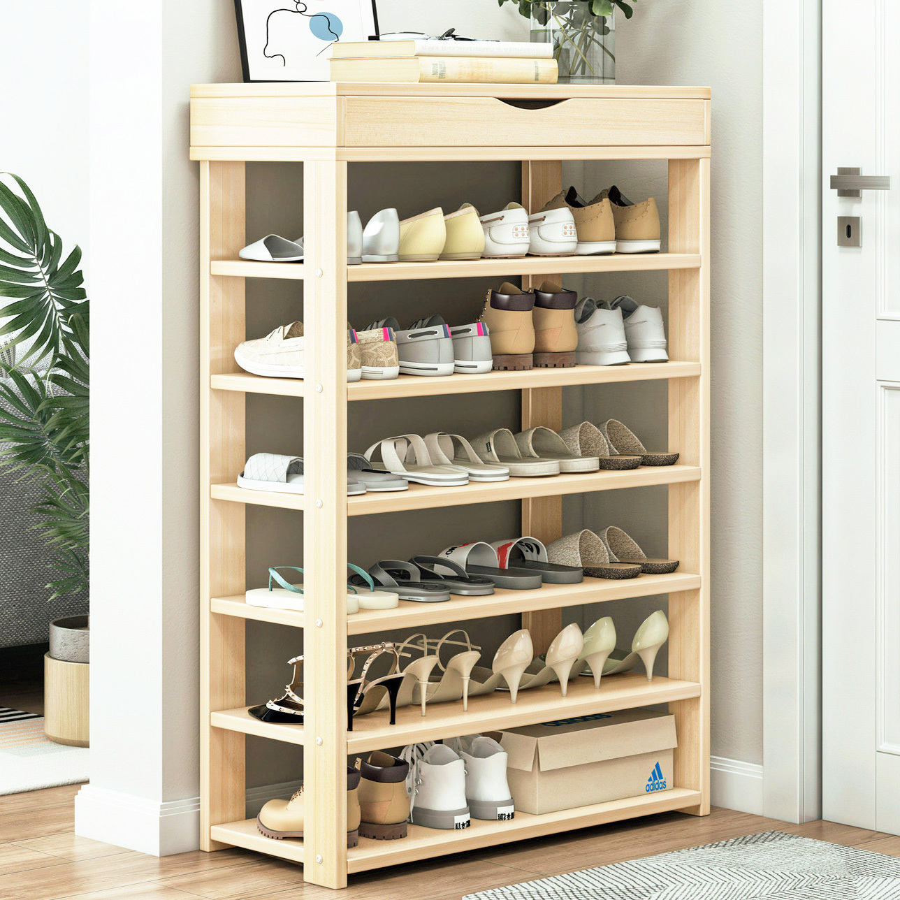 Relaxdays Rack 3 Levels, 9 Pairs, Shoes Storage for Hallway Made of Iron,  HxWxD: 50 x 70 x 26 cm, Stable, White, 100% : Amazon.co.uk: Home & Kitchen