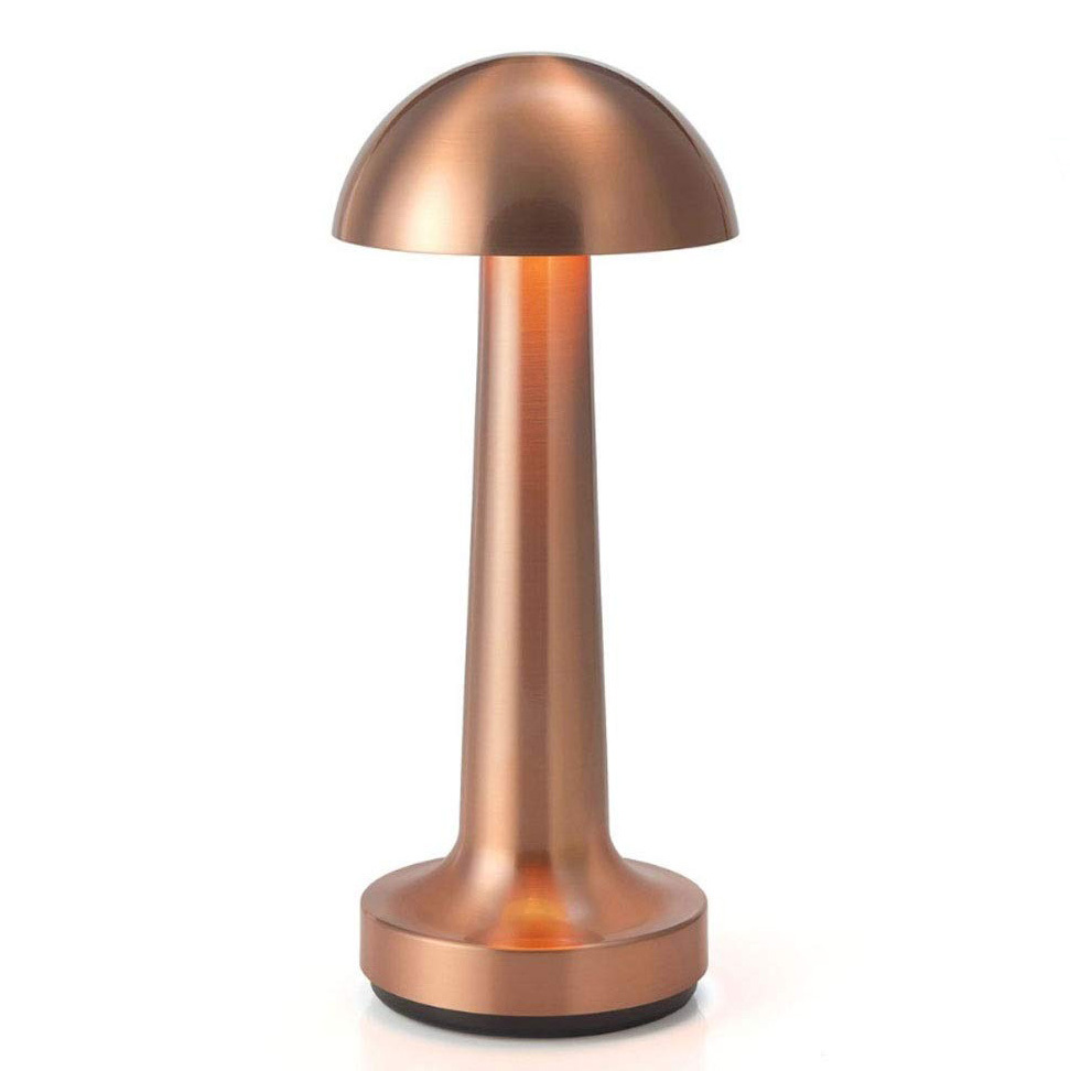 Luxe Designer LED Table Lamp Cordless Touch Sensor Night Light (Rose Gold, Dome)