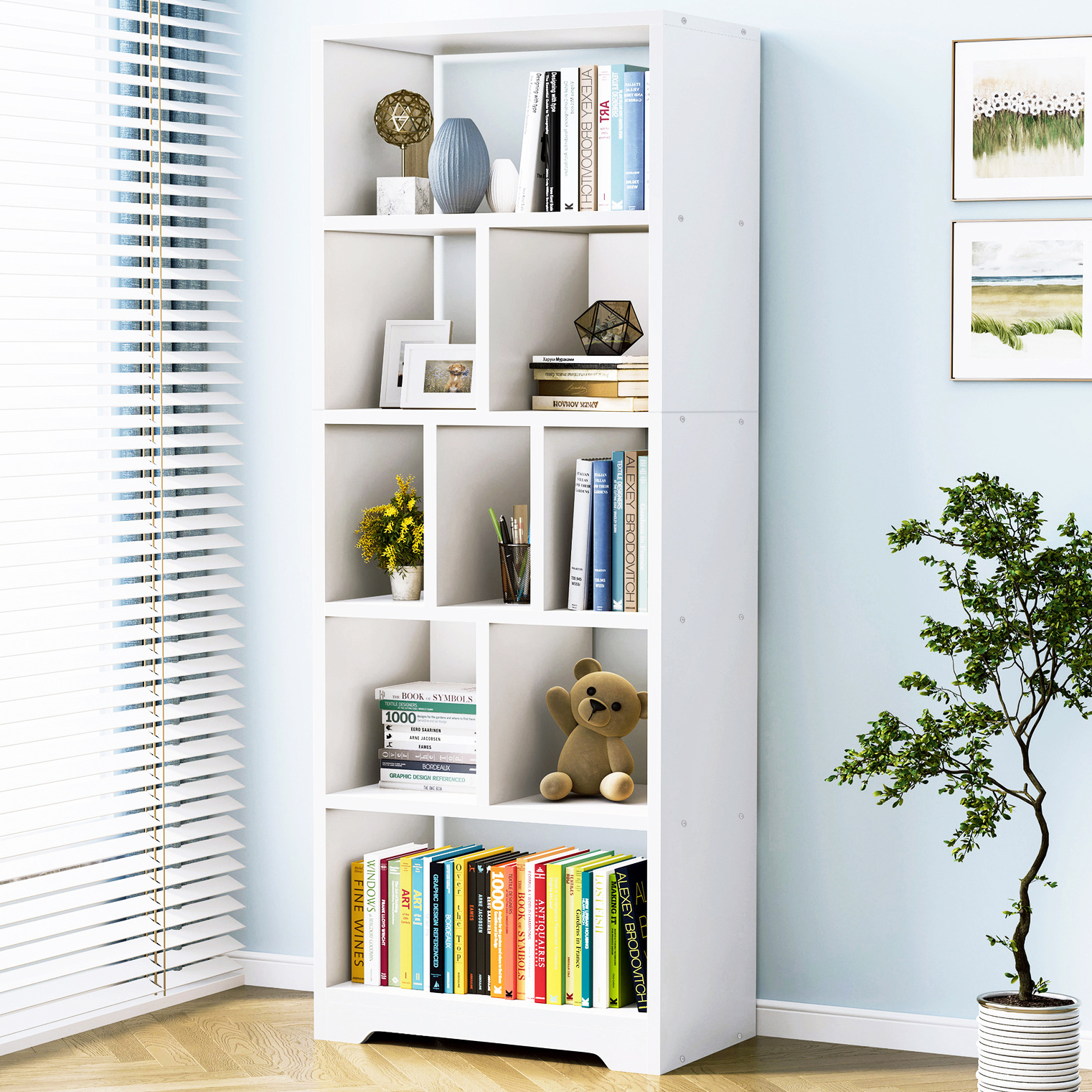 Aurora 1800mm Streamline Tall Display Shelf Bookshelf Organizer (White)