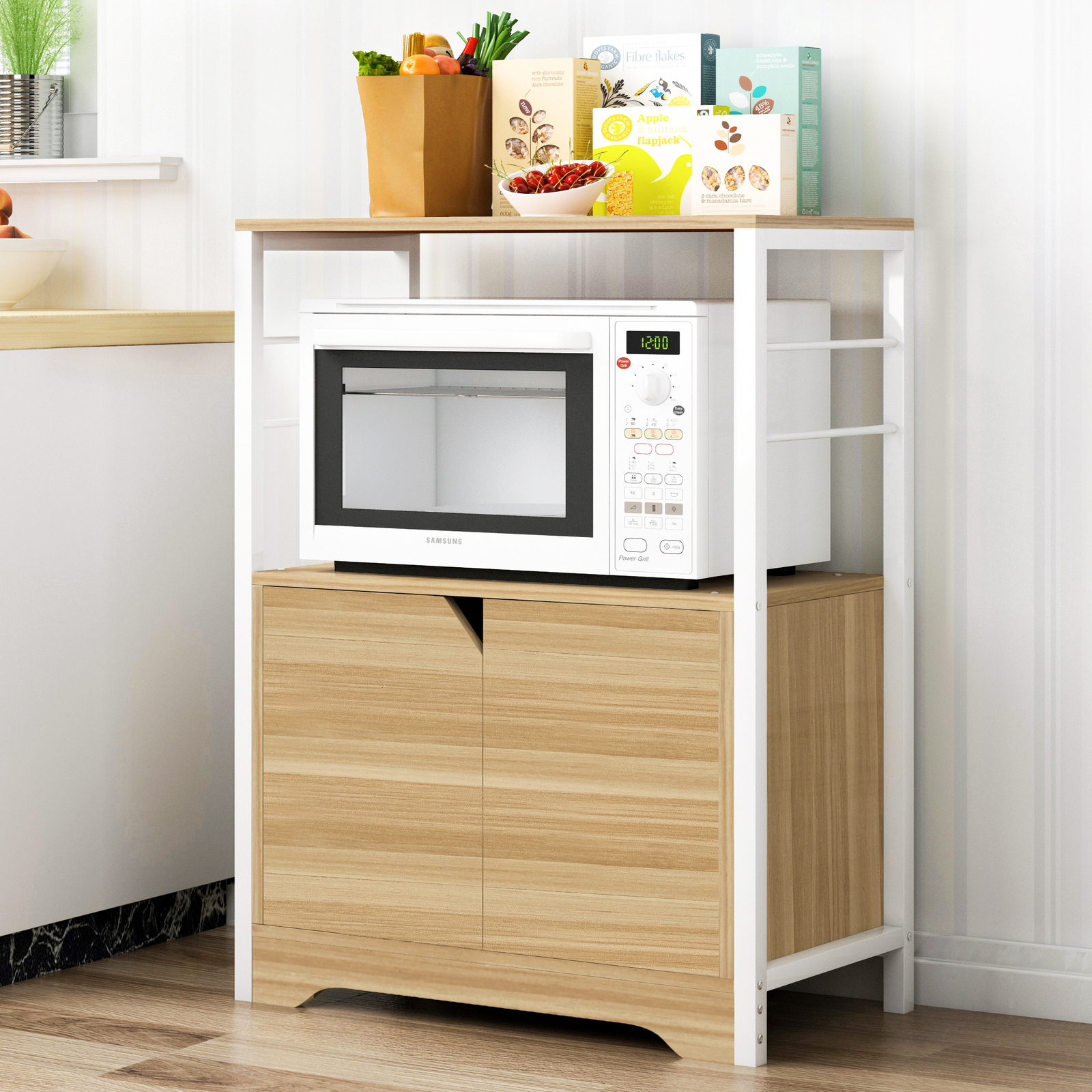 2 Level Arena Organizer Kitchen, Microwave Cabinet With Storage Au