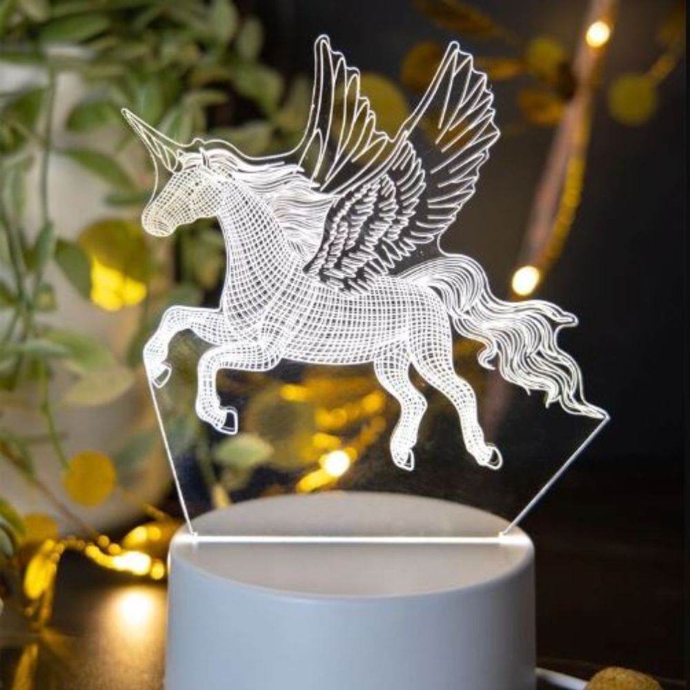 3D Magic Unicorn LED Colour-Changing Night Light Lamp