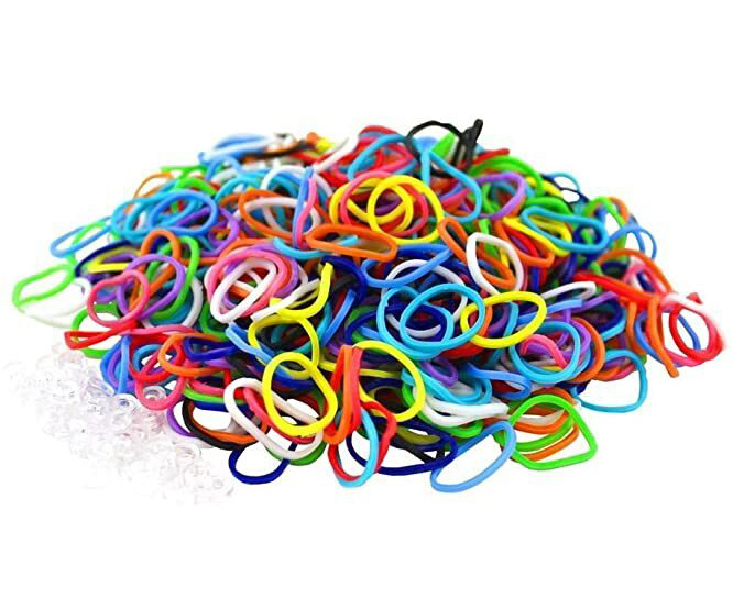 600 x Rainbow Loom Rubber Bands & S-Clips 