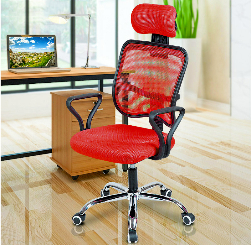 Advanced High Back Deluxe Ergonomic Office Chair (Red)