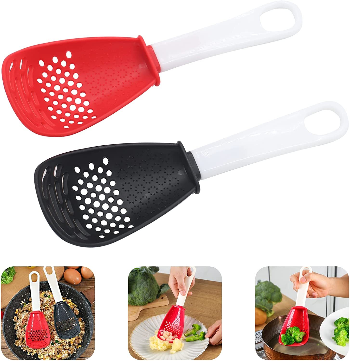 Multifunction Cooking Spoon All-In-One Kitchen Utensil Tool (Black)