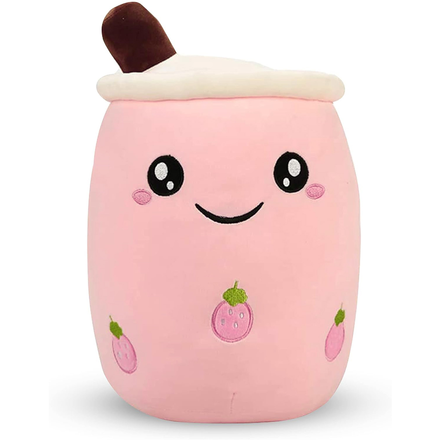 Bubble Tea Plush Toy Boba Cuddly Doll Pillow Cushion - Pink