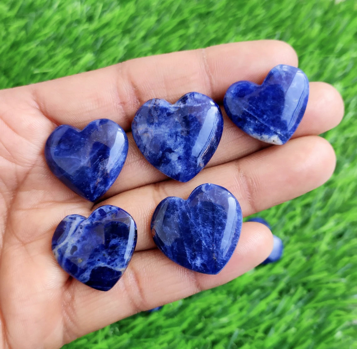 Blue Sodalite Crystal Heart Stone Natural Gemstone