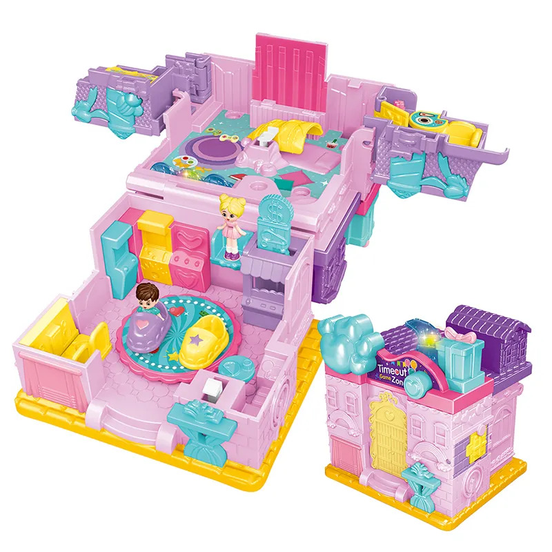 Magic Dollhouse Fun Princess Castle Play House Toy Set Surprise Playset with Music & Lights