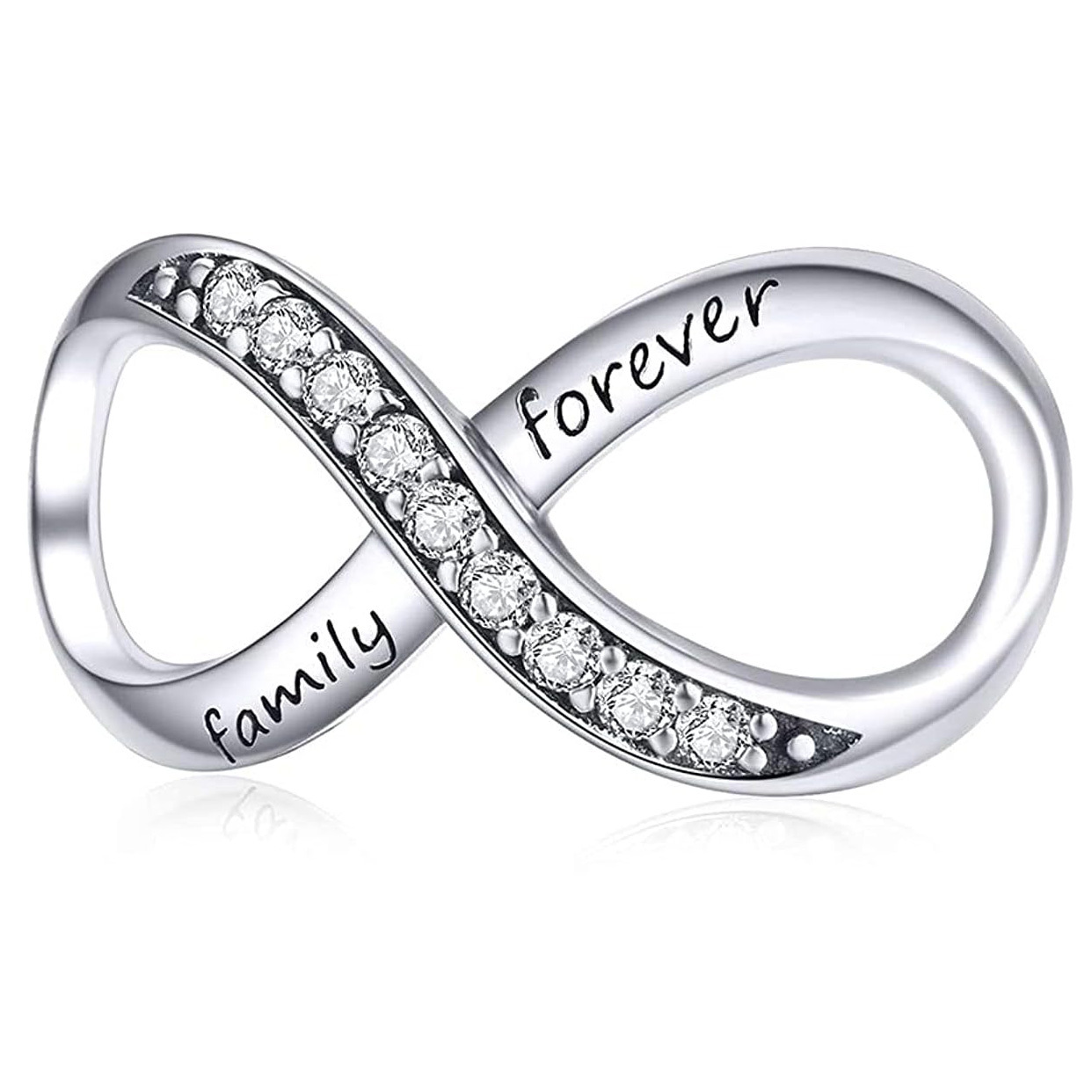 S925 Sterling Silver Infinity Love Family Forever Charm Pendant 