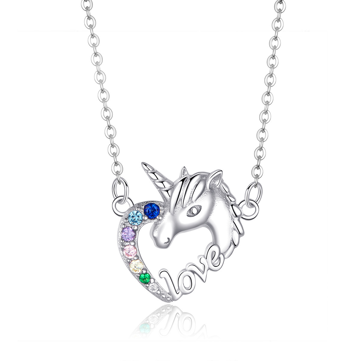 925 Sterling Silver Unicorn Necklace Luxury Jewellery