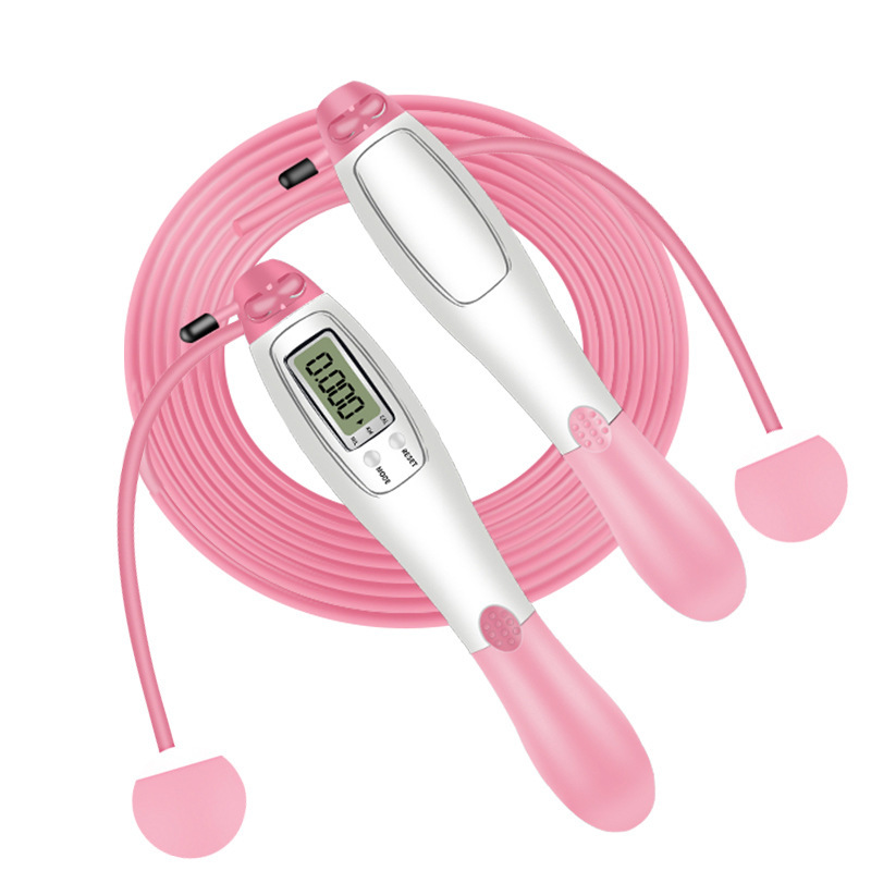 Smart Fitness Digital Jump Skipping Rope with LCD Counter (Pink)