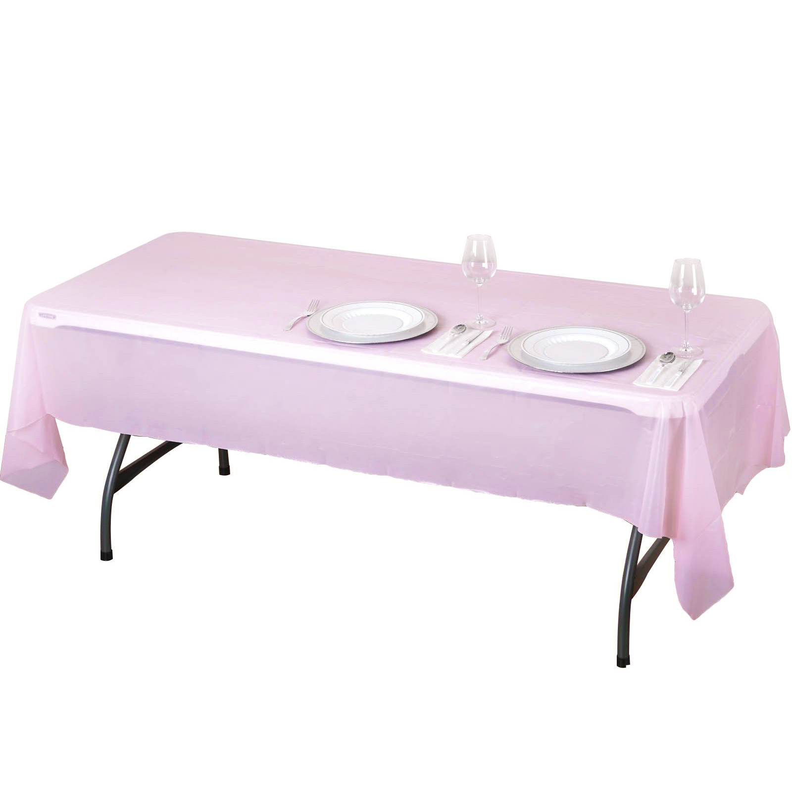 Disposable Tablecloth Large Rectangle Party Table Cloth Cover (Pink)