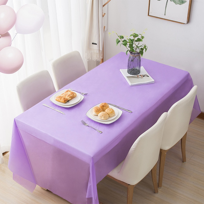 Disposable Tablecloth Large Rectangle Party Table Cloth Cover (Purple)