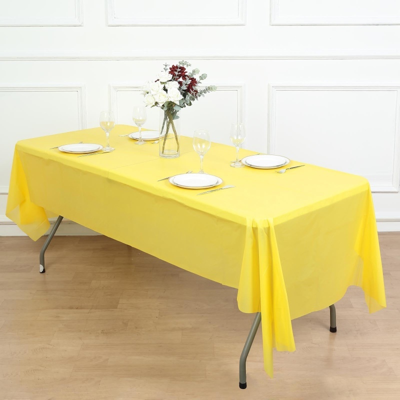 Disposable Tablecloth Large Rectangle Party Table Cloth Cover (White)