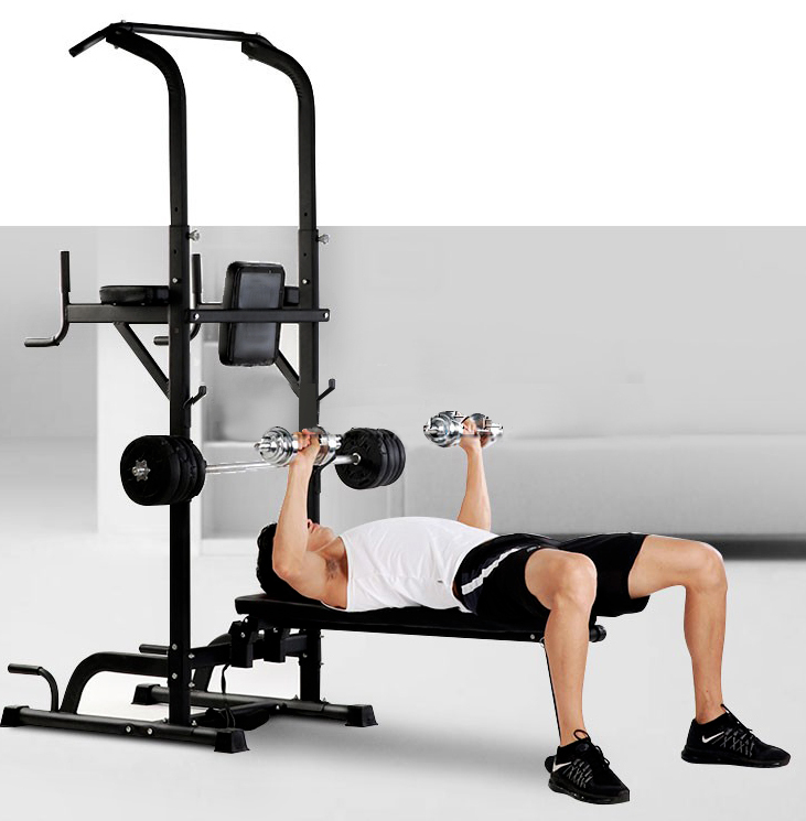 Multifunction Heavy Duty Home Gym Power Tower Dip Bar Stand & Weight Bench