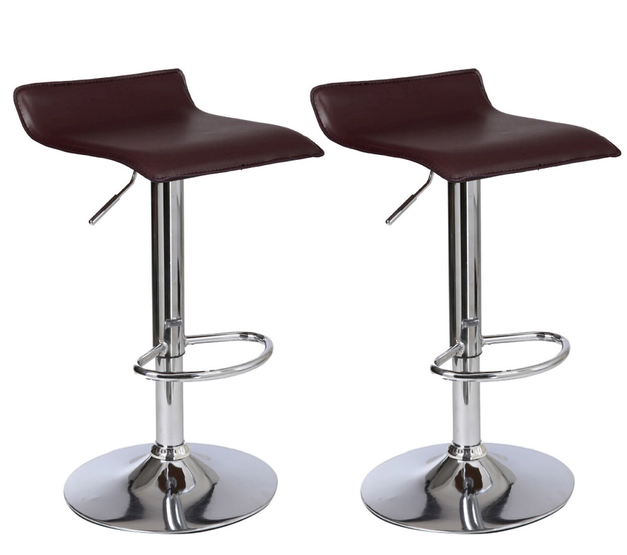 2 x Contemporary PU Leather Kitchen Bar Stools (Chocolate -Set of 2)