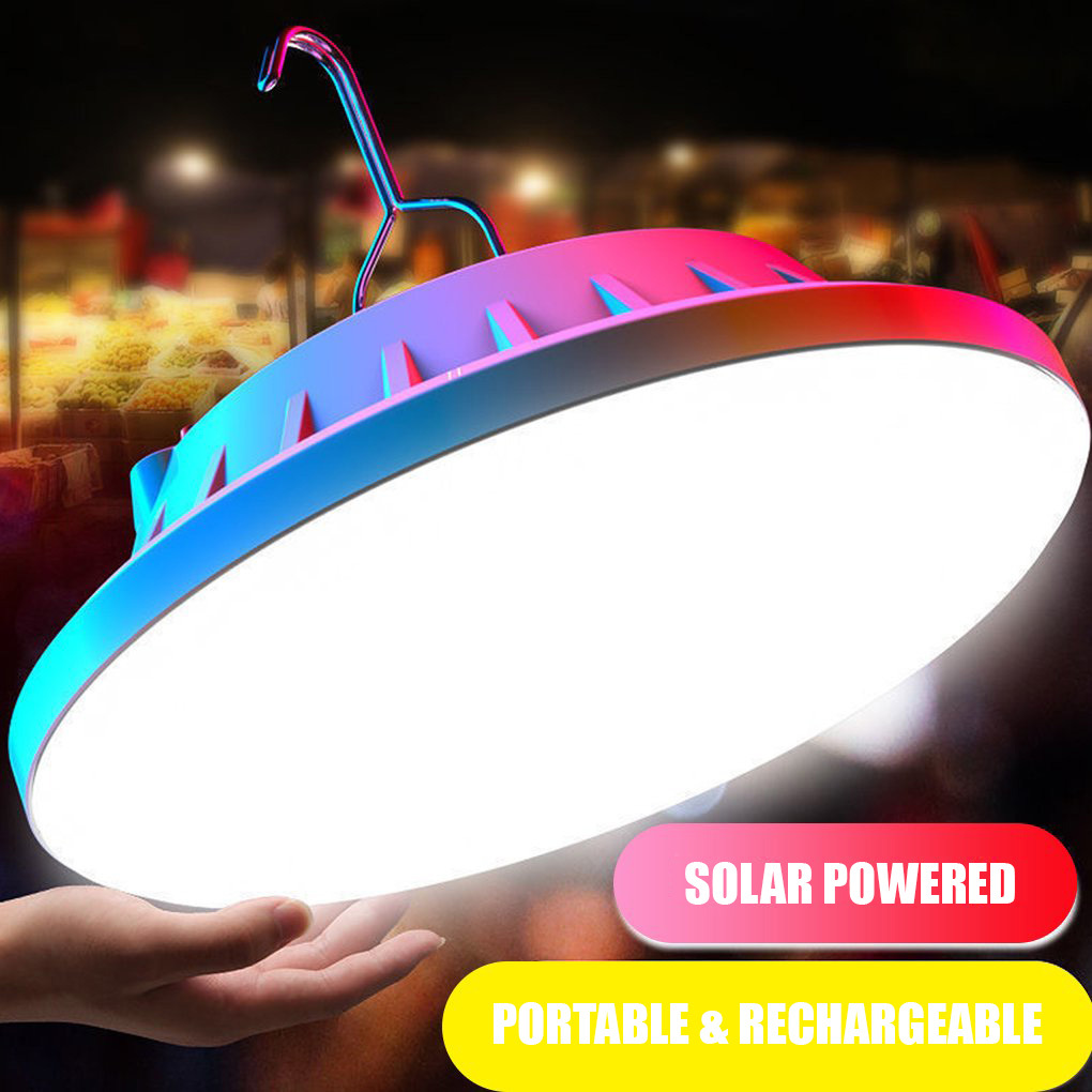 120 LED Solar Lamp Rechargeable Lantern Portable Outdoor Light
