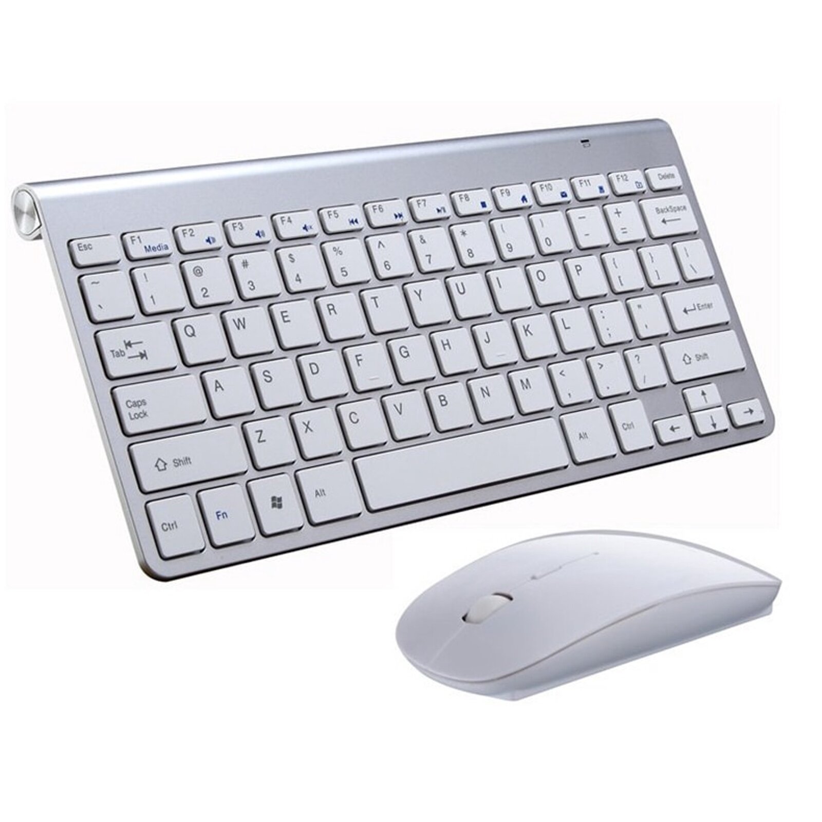 Wireless Keyboard and Mouse Combo Set (Silver)