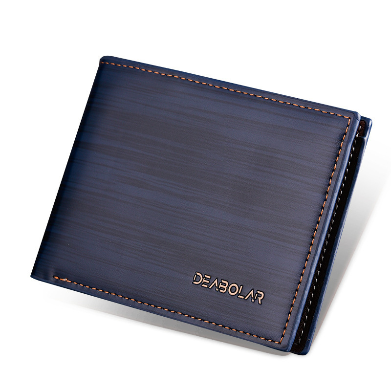 Men's Classic Designer PU Leather Wallet (Navy Blue)