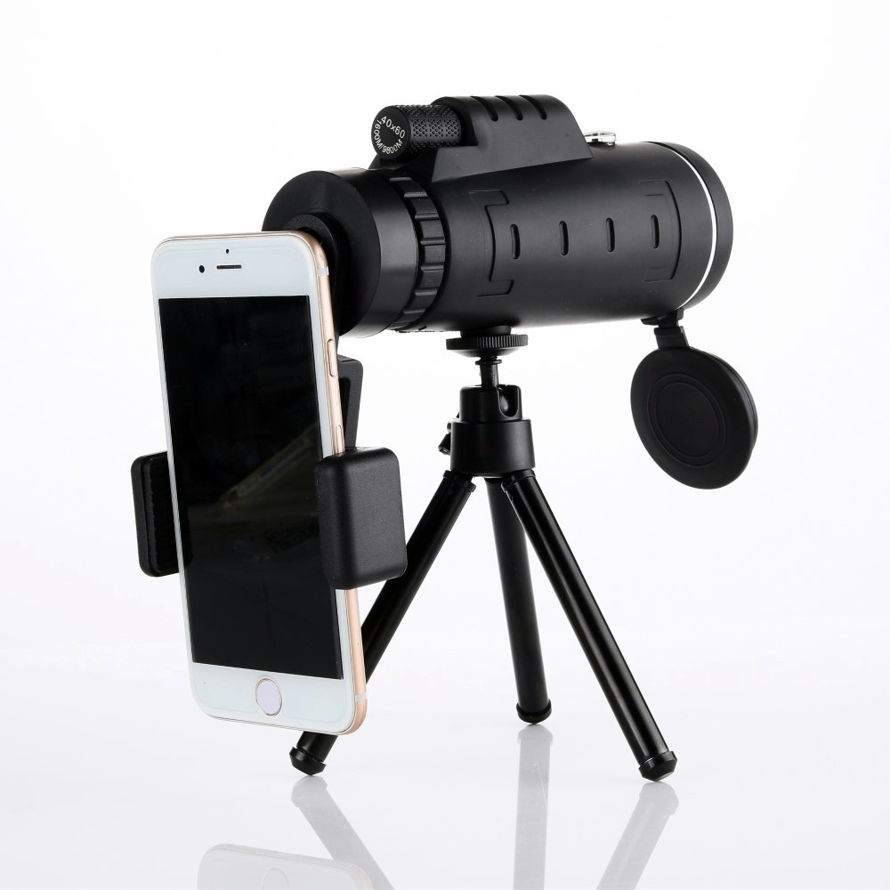 Portable Terrestrial Land Viewing Phone Monocular Telescope with Tripod
