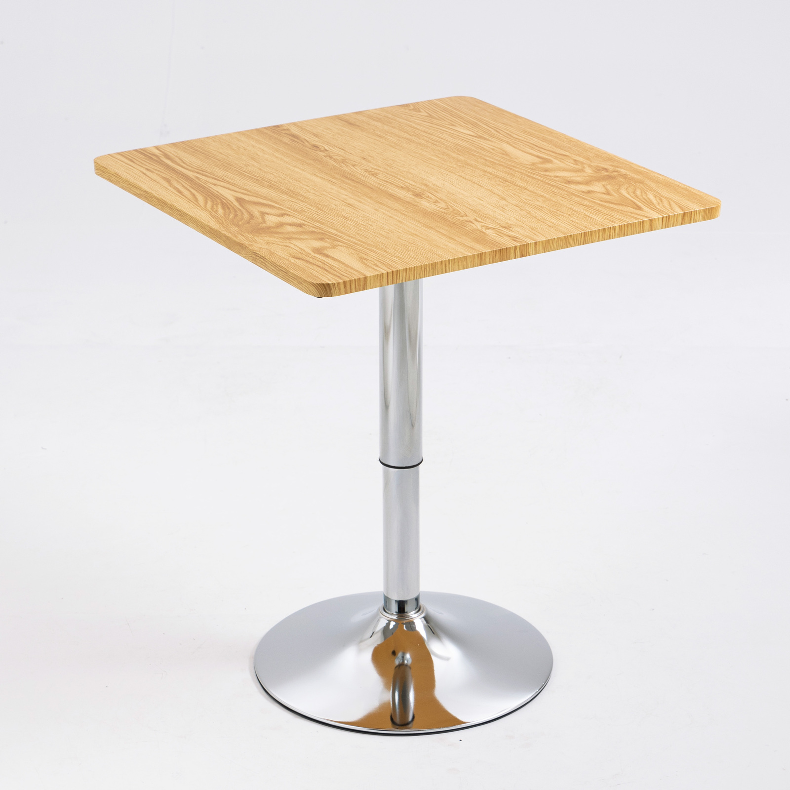 Century Designer Bar Table Height Adjustable with Gas Lift (Oak/Stainless Steel)