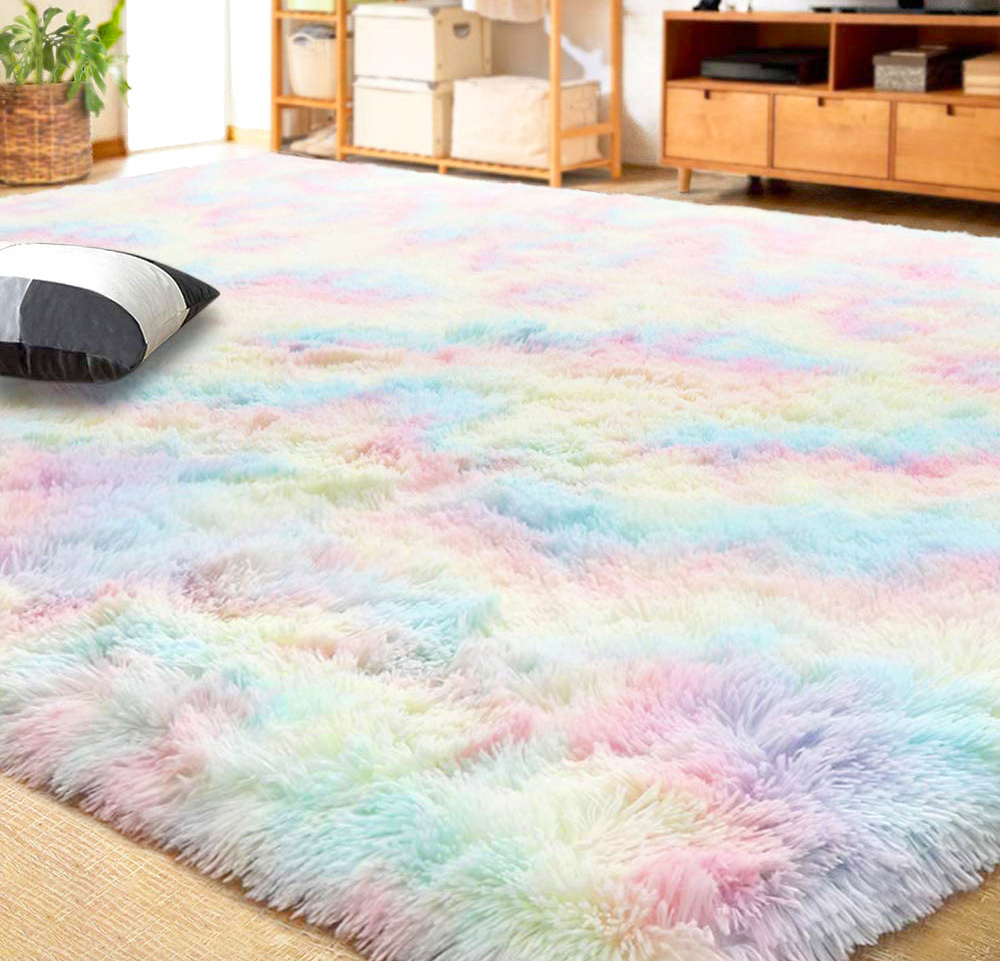 4m Extra Large Plush Rainbow Dream Comfortable Shag Rug (200 x 400cm)