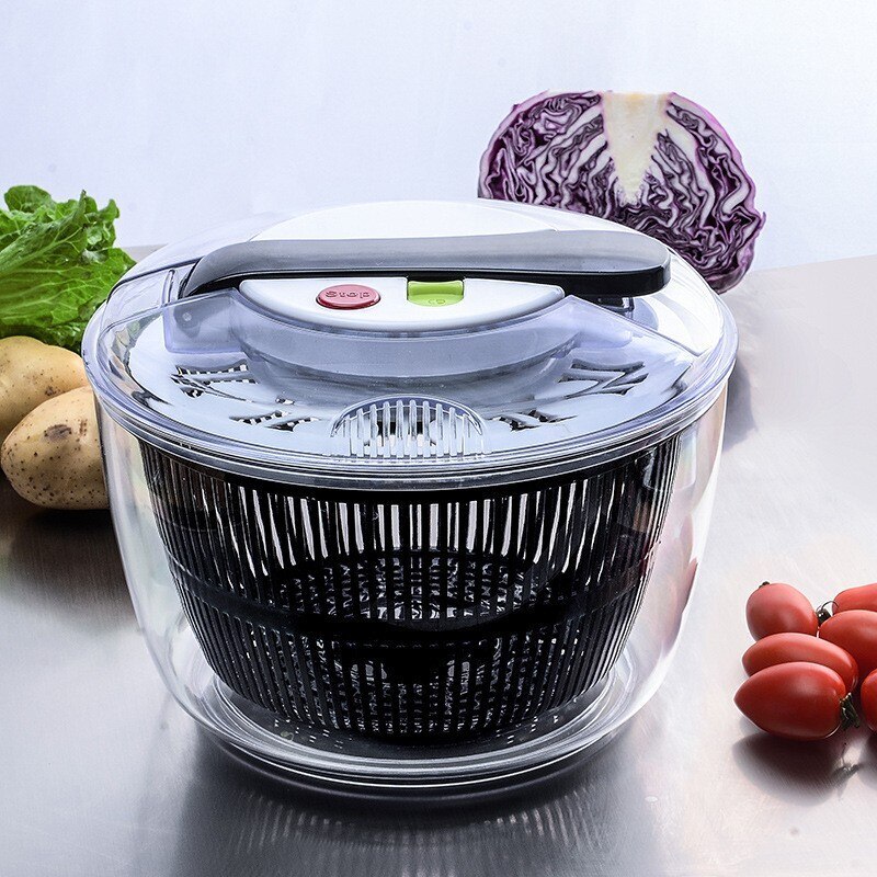 5L Salad Spinner Large Capacity Vegetable Washer Dryer Kitchen Tool 
