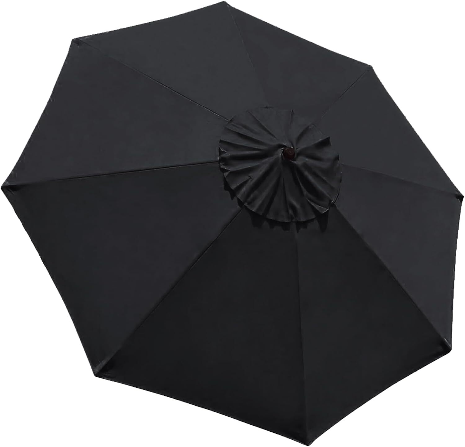 3m Patio Umbrella Replacement Cover 10ft 8 Ribs Large Outdoor Canopy (Black)