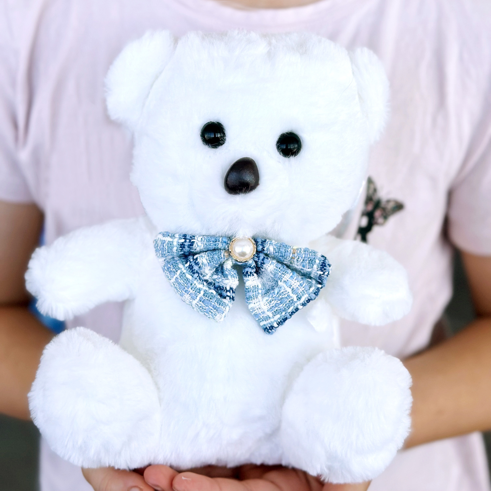 Cute Cuddly Teddy Bear with Bow Soft Plush Stuffed Toy