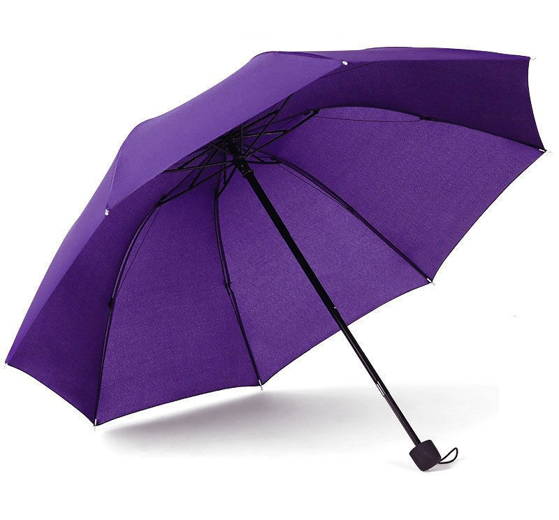 Windproof Rain & Shine Folding Umbrella (Purple)