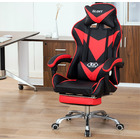 Glory Advanced Deluxe Executive High Back Gaming Reclining Office Chair with Footrest (Red & Black)