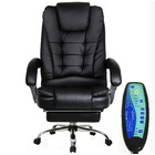 Apex Deluxe Executive Reclining Office Chair with Foot Rest & Massager (Black)