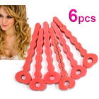 6 PCS Pink Sponge Soft Hair Curler Spiral Curls Roller DIY Salon Tool