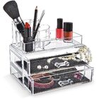 Luxe Crystal Clear Acrylic Cosmetic Organizer Makeup Container Storage