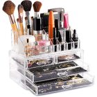 Crystal Clear Acrylic Cosmetic Makeup Display Organizer Jewellery Box 4 Drawer Storage