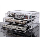 Crystal Clear Acrylic Cosmetic Makeup Display Organizer Jewellery Box Large Drawers