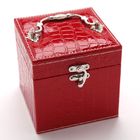 Deluxe PU Leather Jewellery Box Storage Case Organiser Gift (Red)