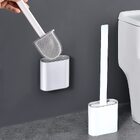 Revolutionary Wall Mounted Silicone Soft Flex Toilet Brush and Holder (White)