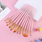 12PCS Artist Nylon Bristle Paint Brushes Set Acrylic Watercolor Oil Painting Brush Kit (Pink)