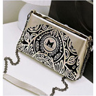 Glamour Puss Silver Cat Leather Look Shoulder Bag Purse Clutch 