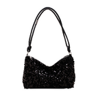 Luxury Sequined Designer Handbag Glitter Sparkle Evening Bag Clutch Purse (Black Sequins)