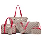 6 Pieces Designer Handbag Set Tote Shoulder Bag Clutch Purse Coin Wallet