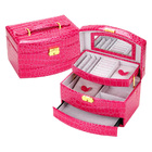 Large Luxury PU Leather Jewellery Box Storage Case (Pink)