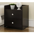 2 x Varossa Classic Bedside Table / Chest of Drawers (Black Wood)