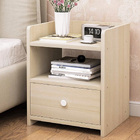 2 x Varossa Classic Bedside Table with Drawer (White Oak)