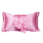 2 x Luxury Silk Satin Bedding Pillowcases Pillow Cases (Pink)