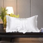 2 x Luxury Silk Satin Bedding Pillowcases Pillow Cases (White)
