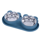 Double Stainless Steel Pet Bowl Cat Dog Feeding Station