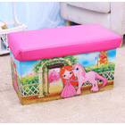 Large Toy Box Foldable Storage Stool (Pink Princess)